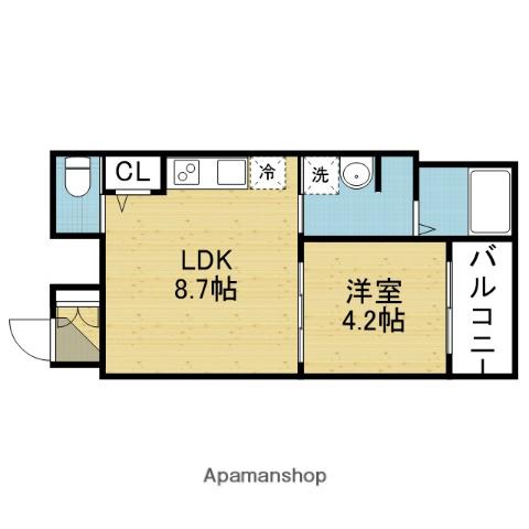 SCOURT南巽(1LDK/3階)の間取り写真