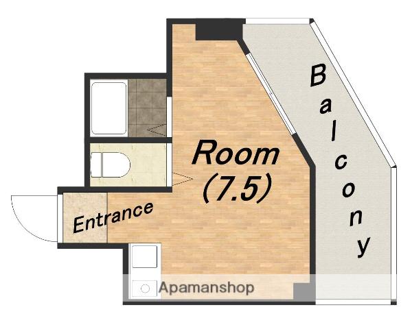 グローリーハイツ餌差(ワンルーム/6階)の間取り写真