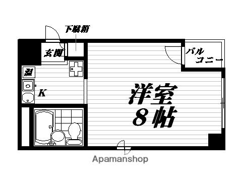 シャトーアルーフ(1K/3階)の間取り写真