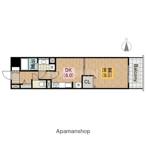 ニューシティアパートメンツ上町台(1DK/12階)の間取り写真