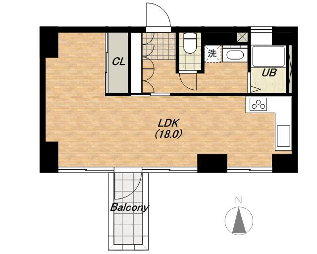ドーマ島之内(1LDK/5階)の間取り写真
