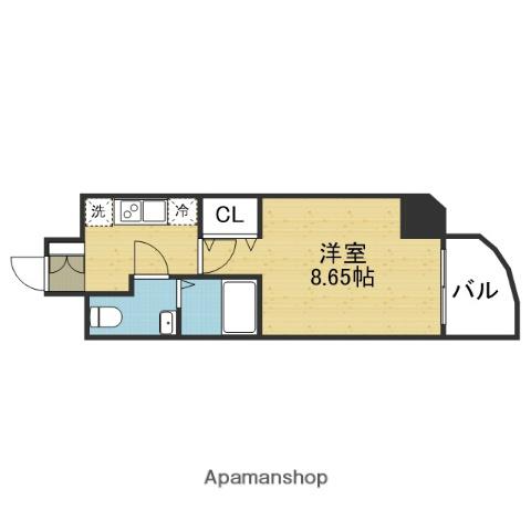 大阪プレステージアコモデーション(1K/14階)の間取り写真