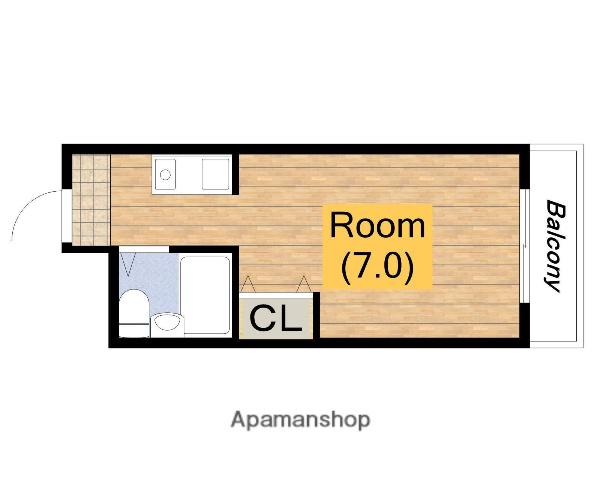 KUWADA(1K/2階)の間取り写真