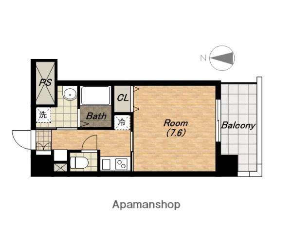 ブランパレス寺田町(1K/1階)の間取り写真