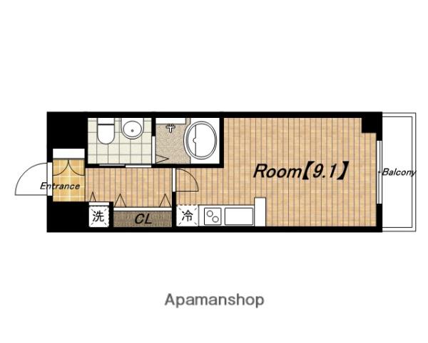 ISM谷町六丁目(1K/8階)の間取り写真