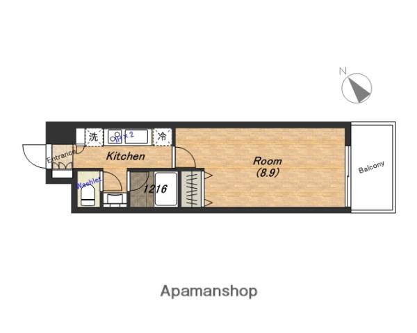 アーバンエース夕陽丘パル(1K/11階)の間取り写真