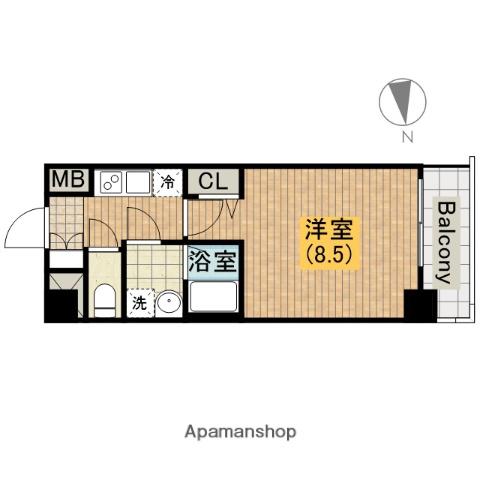 ララプレイス四天王寺前夕陽ヶ丘プルミエ(1K/3階)の間取り写真