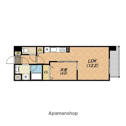 ラフェスタ真田山(1LDK/2階)の間取り写真