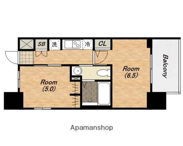 エステムプラザ心斎橋イーストⅣブランディア(2DK/2階)の間取り写真