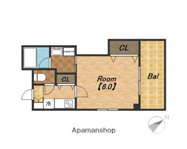 S・EファーストⅡ(1K/8階)の間取り写真