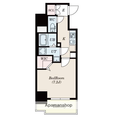LA DOUCEUR谷町(1K/13階)の間取り写真