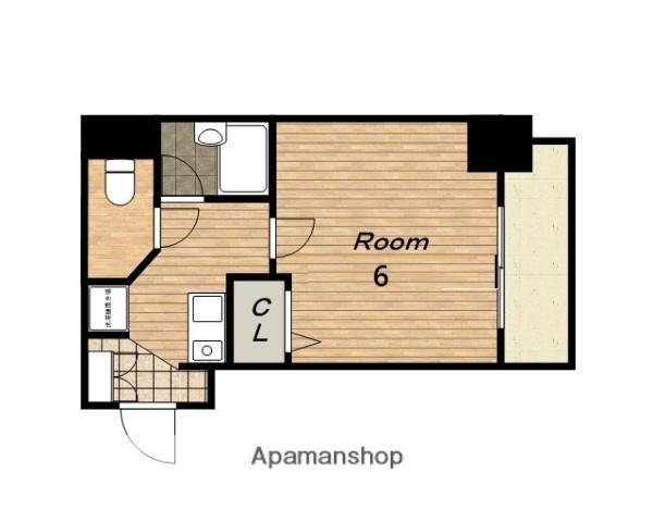 エスリード夕陽丘第2(1K/6階)の間取り写真