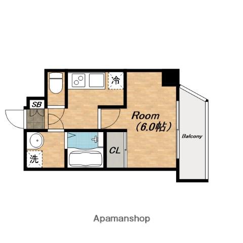 レオンヴァリエ天王寺北(1K/3階)の間取り写真