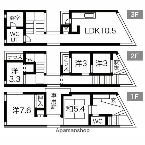 大阪環状線 桃谷駅 徒歩8分 3階建 築11年(5LDK)の間取り写真