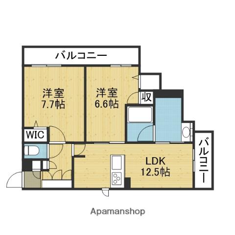シャーメゾン 日想館(2LDK/2階)の間取り写真