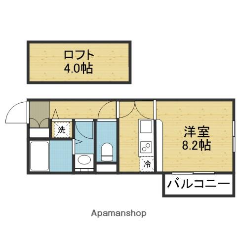 CAT&LIFE(1K/2階)の間取り写真