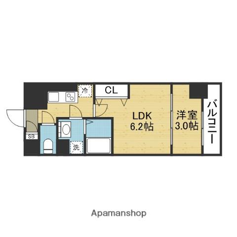 リアライズ鶴橋東Ⅱ(1LDK/3階)の間取り写真