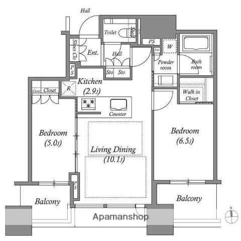 シティタワー大阪本町(3LDK/26階)の間取り写真