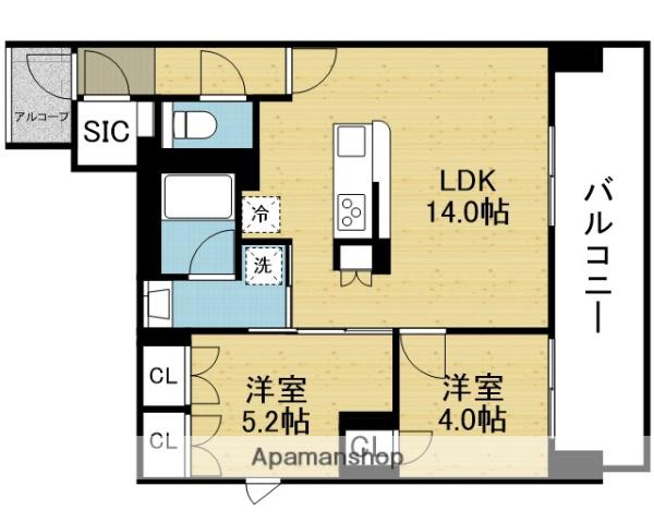 メトライズ森ノ宮中央(2LDK/6階)の間取り写真