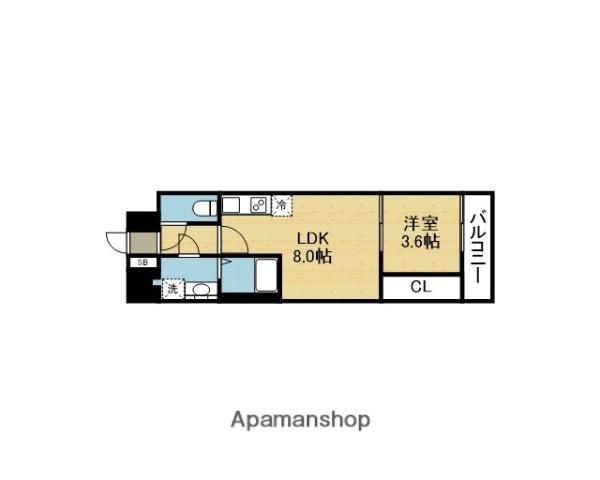 ALIVIS緑橋(1LDK/2階)の間取り写真