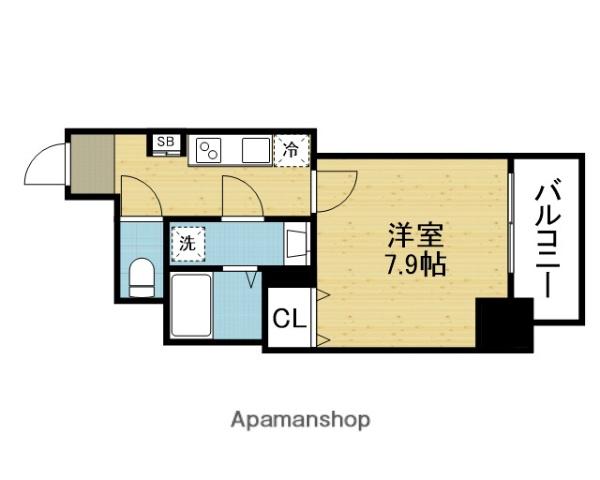 エグゼ堺筋本町(1K/14階)の間取り写真