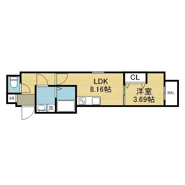 ART TENNOUJI(1LDK/5階)の間取り写真