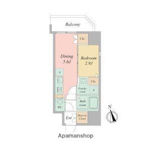 セレニテ日本橋エクラ(1DK/9階)の間取り写真