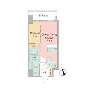 セレニテ日本橋エクラ(1LDK/4階)の間取り写真