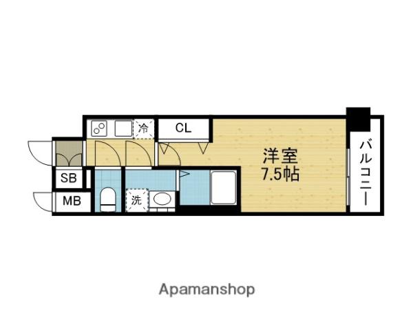 ファーストフィオーレ長田グランディール(1K/13階)の間取り写真