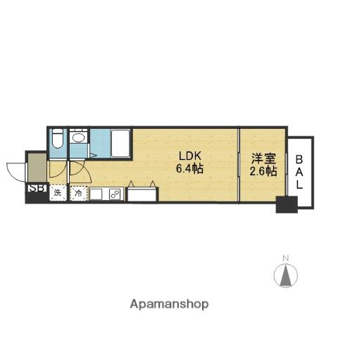 セレニテ夕陽丘エクラ(1DK/3階)の間取り写真
