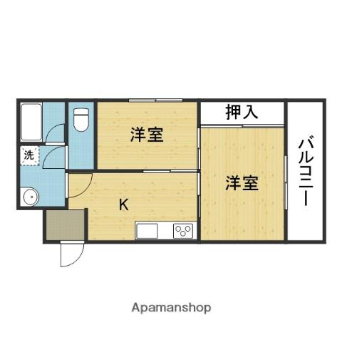 シティープラザ島之内(2K/8階)の間取り写真