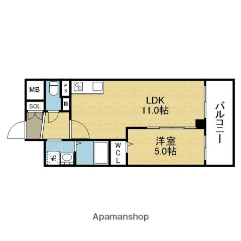 VITA荒本(1LDK/7階)の間取り写真