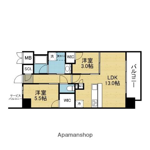 スプランディッド城東関目(2LDK/9階)の間取り写真