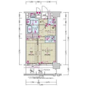 プレサンス鶴橋トレヴィエ(1LDK/8階)の間取り写真