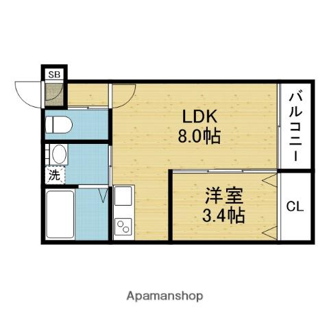 H-MAISON巽中(1LDK/1階)の間取り写真
