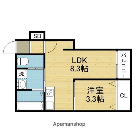 H-MAISON巽中(1LDK/1階)の間取り写真