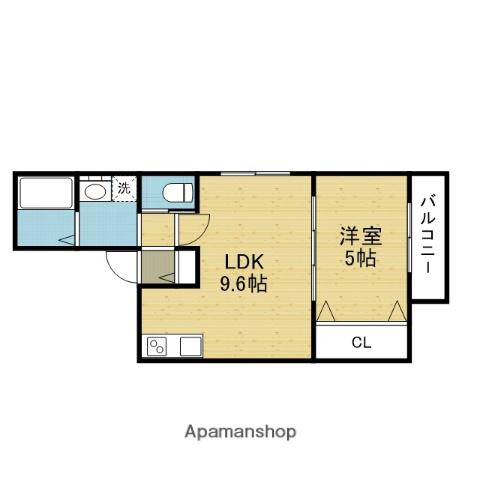 セレニティ加美南B棟(1LDK/1階)の間取り写真