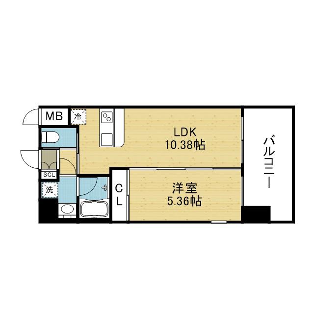 プレジオ城東(1LDK/8階)の間取り写真