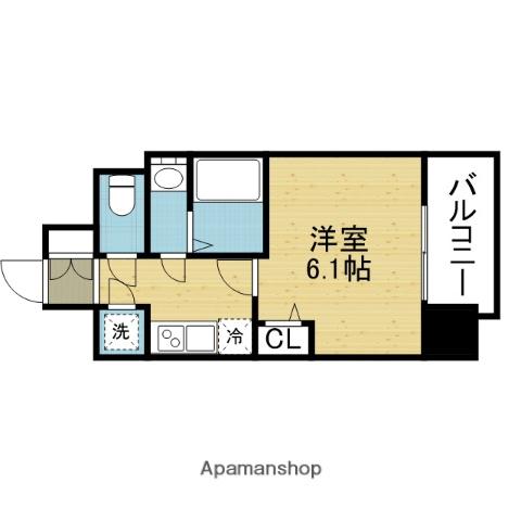 レジュールアッシュ緑橋駅前(1K/9階)の間取り写真