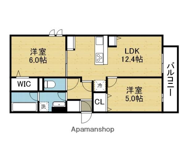 クラシスト深江北(2LDK/2階)の間取り写真