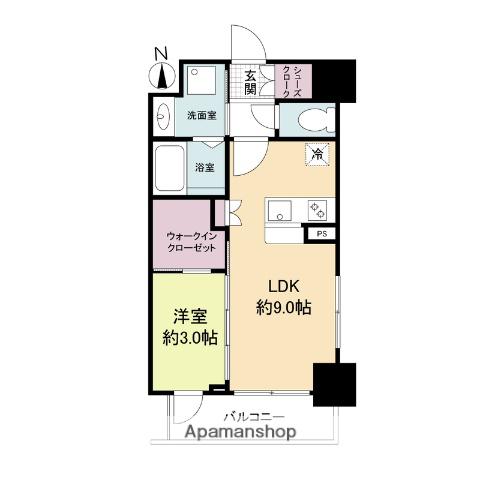 セレニテ谷町四丁目アリエ(1LDK/15階)の間取り写真