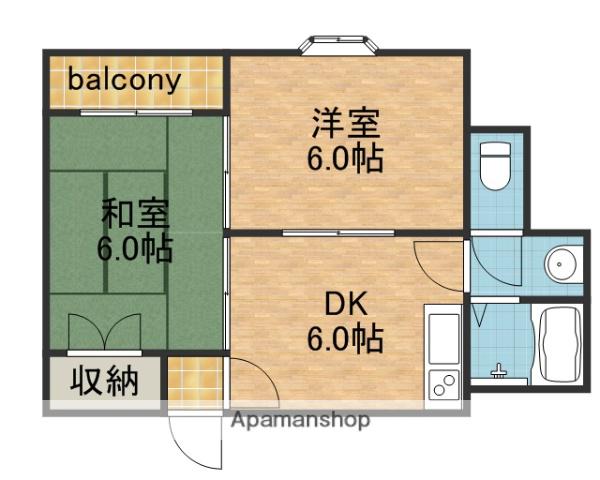 JPレジデンス大阪イースト3(2DK/2階)の間取り写真