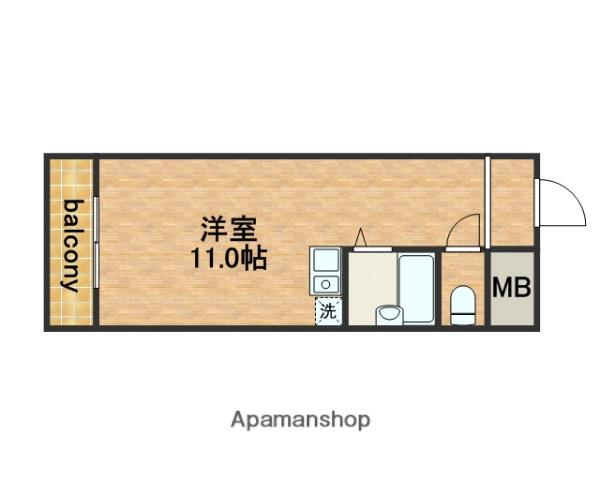 シャンボール内本町(ワンルーム/4階)の間取り写真