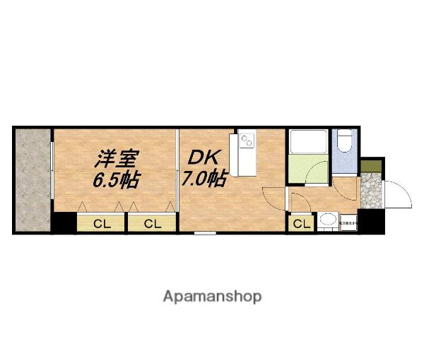 BR.天満橋(1DK/9階)の間取り写真