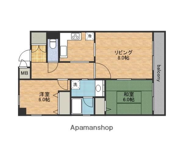 エスリード森之宮中央(2LDK/7階)の間取り写真