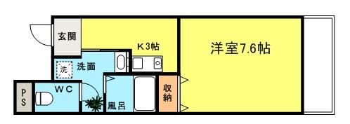 鶴橋末広ビル2(1K/7階)の間取り写真