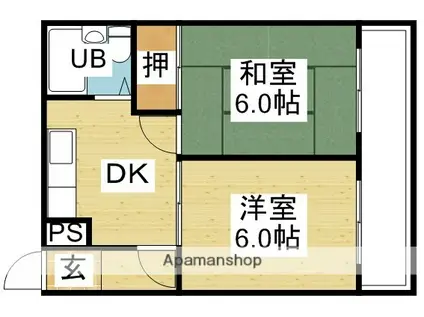 新大阪南愛ビル(2DK/11階)の間取り写真