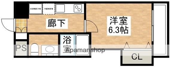 ラグゼ東三国2(1K/6階)の間取り写真