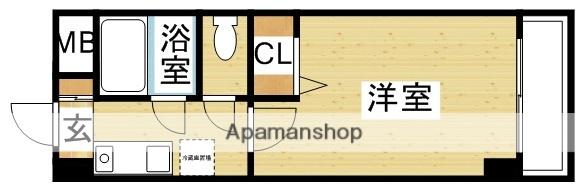 ノルデンハイム淡路(1K/8階)の間取り写真