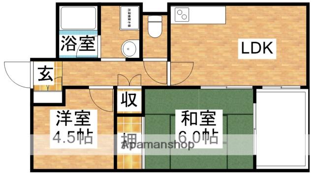 第2シャトー中尾(2LDK/5階)の間取り写真